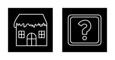 House with Snow and Question Mark Icon vector