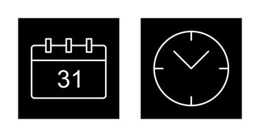 calendar and clock Icon vector
