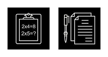 resolviendo pregunta y documento y bolígrafo icono vector