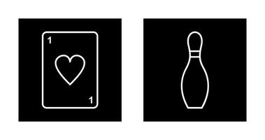 Card and Bowling Pin Icon vector