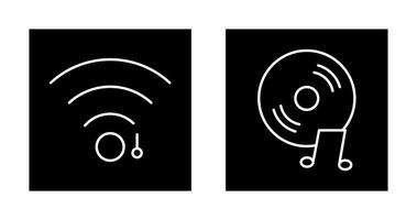 wifi sign and music cd  Icon vector