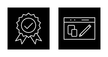 quality control and website design Icon vector
