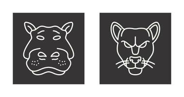 Panther an d Hippo Icon vector