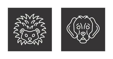 Hedgehog and Dog Icon vector