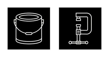 Paint Bucket and Clamp Icon vector