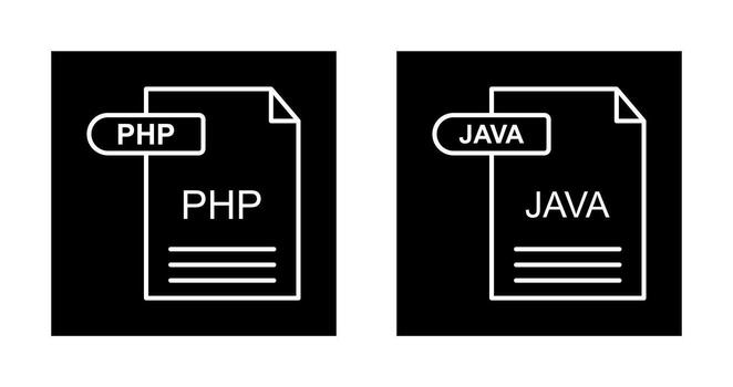 php y Java icono vector