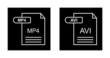 MP4 and AVI  Icon vector