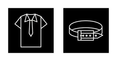 camisa y Corbata y cinturón icono vector