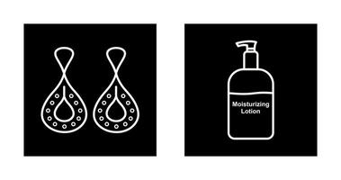 Earring and Lotion Icon vector