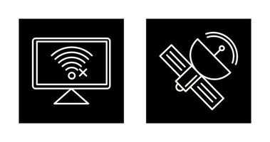 Disconnected Network and Satellite Icon vector