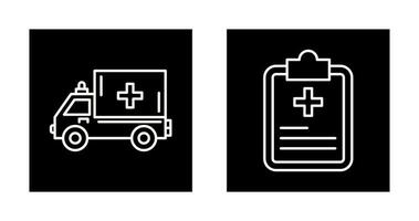 Ambulance and prescription Icon vector