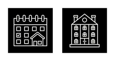 Calendar and Mansion Icon vector