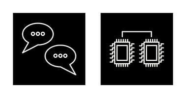 Conversation Bubbles and Processors Connected Icon vector