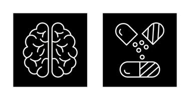 Brain and Capsule Icon vector