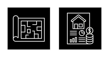 Blueprint and loan Icon vector