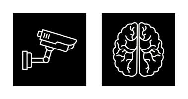 Security Camera and Brain Icon vector