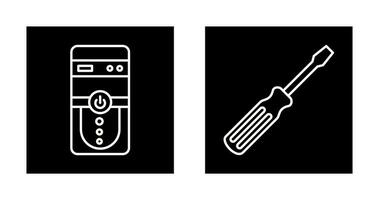 Cpu and Screw driver Icon vector