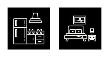 Kitchen and Bedroom Icon vector