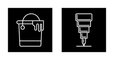 Paint Bucket and Fine tip Pen Icon vector