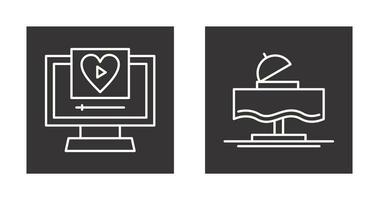 Wedding Video and Wedding Dinner Icon vector