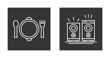 banquete y música icono vector