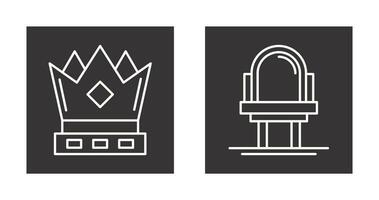 Crown and Mirror Icon vector