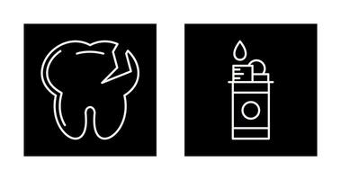 Tooth and Lighter Icon vector