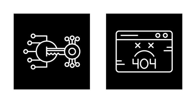 Encryption and 404 Error Icon vector