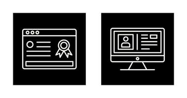 Online Certificate and Profile Icon vector