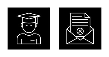 Graduate Student and Rejection Of A Letter Icon vector