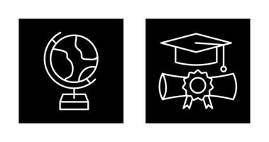 Globe and Graduation Icon vector