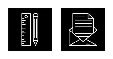 Ruler and MailSnack and Money Icon vector