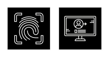 Log and Finger Print Icon vector