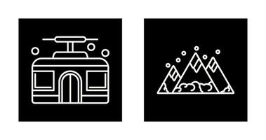 Mountain and Cable Car Icon vector