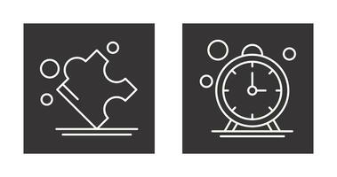 Puzzle and Stop Watch Icon vector