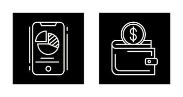 Pie Chart and Wallet Icon vector