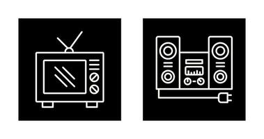Old TV and Stereo Icon vector