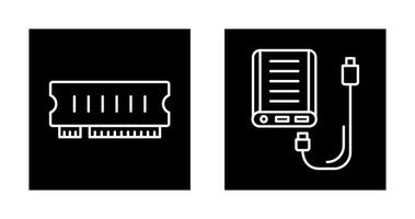Ram and Power Bank Icon vector