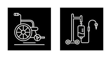 Wheel Chair and Intravenous Icon vector