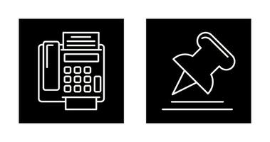 Fax Machine and Pin Icon vector