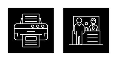 impresora y efectivo depositar icono vector