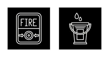 Fire Button and Water Bucket Icon vector