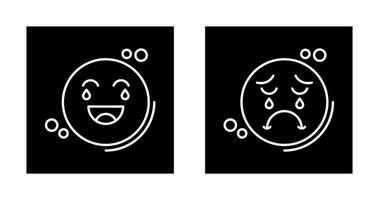 Loughing and Unhappy Icon vector