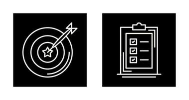 Dart and Checklist Icon vector