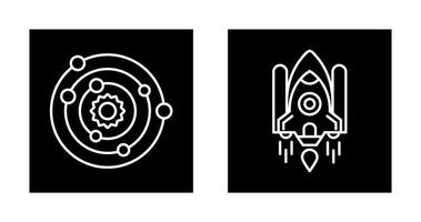 solar systems and space shuttle Icon vector