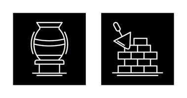 vase and brickwall Icon vector