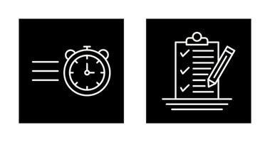 Stopwatch and Check List Icon vector