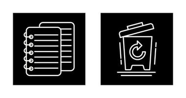 notes and bin Icon vector