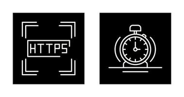 Https and Alarm Icon vector