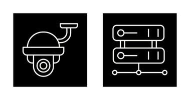 Security Camera and Server Icon vector